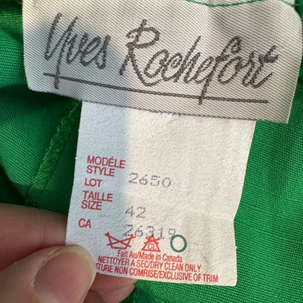 Vintage pleats kelly Green cropped Pants size 42 - Picture 10 of 12